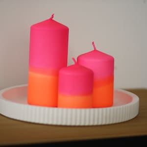 Dip Dye Block Candle / Colorful Candles / Neon Neon / Gift