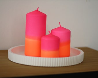 Dip Dye Blockljus / Färgglada Ljus / Neon Neon / Present