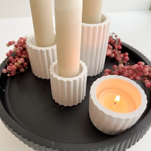 Kerzenhalter Set Rille mit Teelichthalter Kerzenständer Geschenkidee Geschenk Bild 5