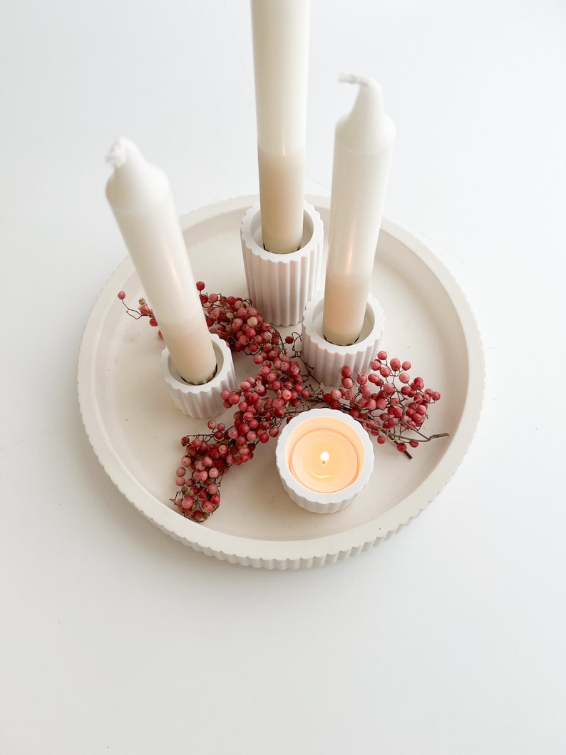 Kerzenhalter Set Rille mit Teelichthalter Kerzenständer Geschenkidee Geschenk Bild 2