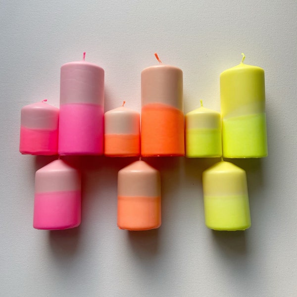 Dip Dye Block Candle / Colorful Candles / Neon Party / Gift