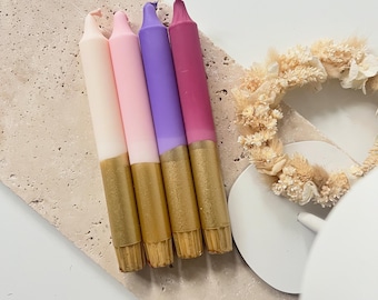 Dip Dye Kerzen / * Bær Gull* Rot Beere Gold  / Geschenk / 4er Set
