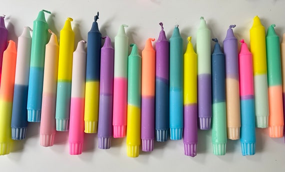 Dip Dye Kerzen - 4-40er Set Stabkerzen - BUNTIES