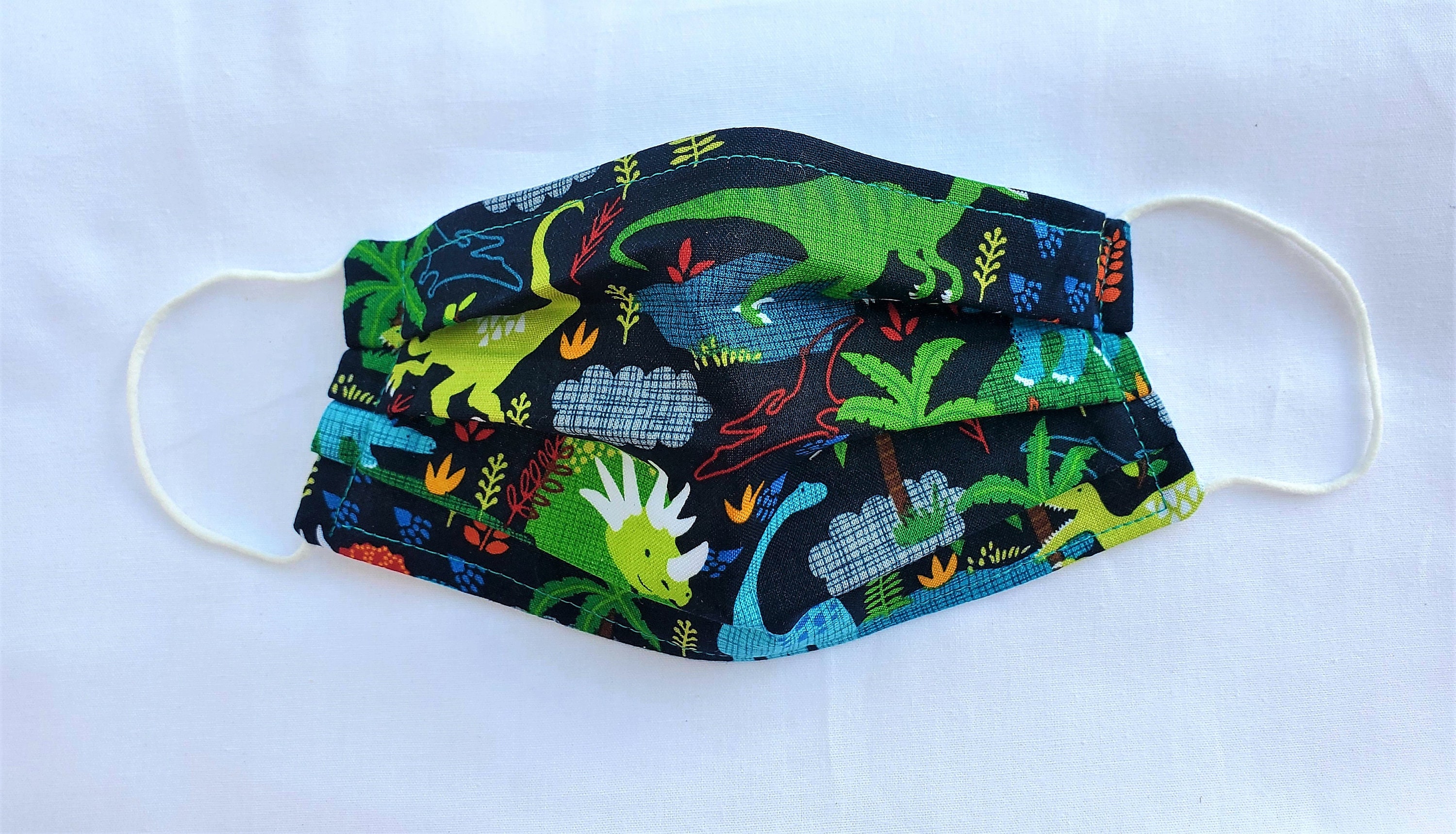 Kids Dinosaur Face Mask Cotton w/ Polypropylene Filter & Nose Wire 3 …