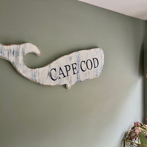 Cape Cod Whale wood sign, cape cod sign, whale sign,the cape, cape cod mass, sperm whale, rustic wood sign, wood sign, beach house decor