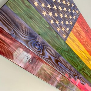 Gay Pride Flag, American Gay Flag, Rainbow Flag, Wood Flag, Rustic Flag ...