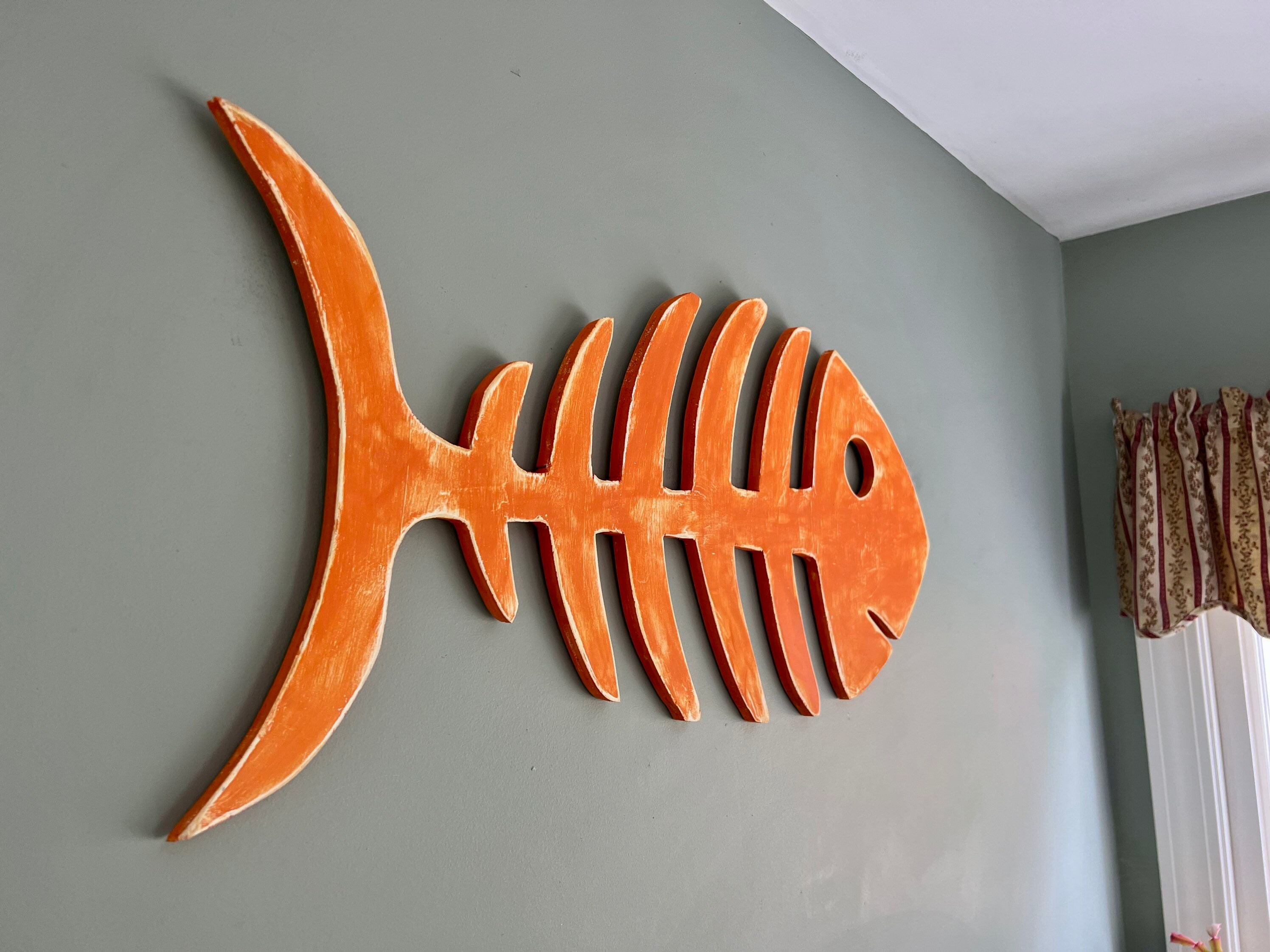 Wooden Fish Skeleton Sign,fish Bones Sign,fishing Gift,kids Room,child ...