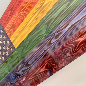 Gay Pride Flag, American Gay Flag, Rainbow Flag, Wood Flag, Rustic Flag ...