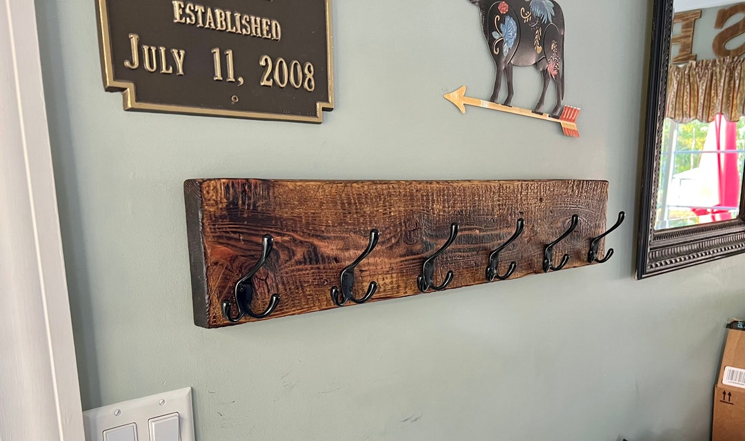 Rustic Farmhouse Coat Rack, Barn Wood Coat Hook, Rustic Wood, Barn Wood