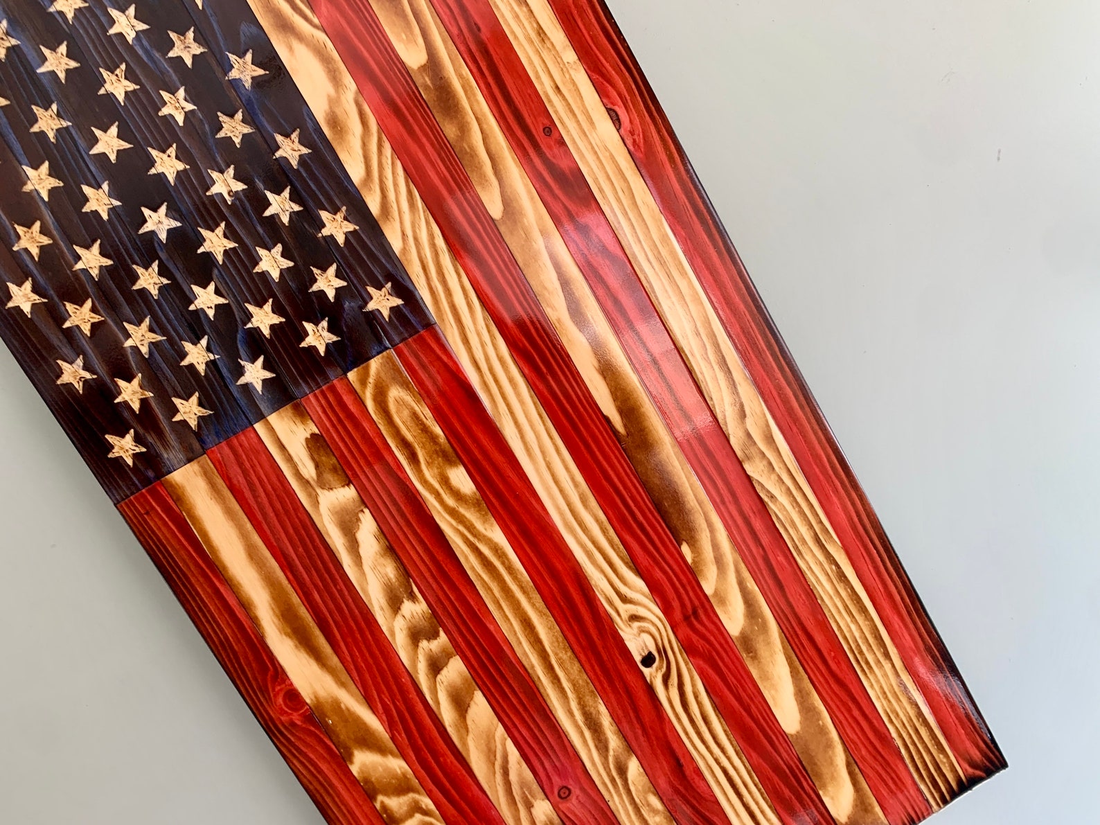Rustic American Flag Vertically Hung Woodend Flag Vertical Etsy