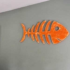 Wooden Fish Skeleton Sign,fish Bones Sign,fishing Gift,kids Room,child ...