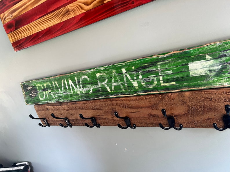 Golf Driving Range Rustic Distressed Wooden Sign, Golf Sign, Golf ...
