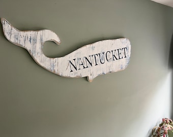 Nantucket wooden whale sign, whale sign, Nantucket art, wood sign, sperm whale , Nantucket distressed wood sign