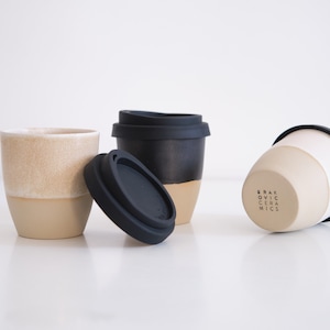 To Go Coffee Cup, Take away cup, Reusable Mug, Travel cup with silicone lid, Coffee cup