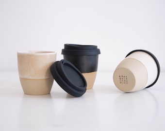 To Go Coffee Cup, Take away cup, Reusable Mug, Travel cup with silicone lid, Coffee cup