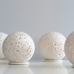 Ceramic tea light candle holder, Sphere candle lantern