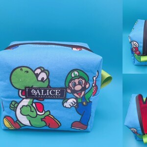 Pu&ograve; includere: Una pochette blu con cerniera e manico verde. La pochette presenta una stampa con i personaggi di Mario, Luigi e Yoshi della serie di videogiochi Super Mario Bros. La pochette ha una cerniera nera e un'etichetta bianca con il testo "ALICE CRAFTSOLOGY".