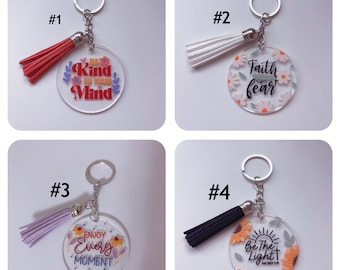 Faith Series Acrylic Keychain with 55mm Tassel
