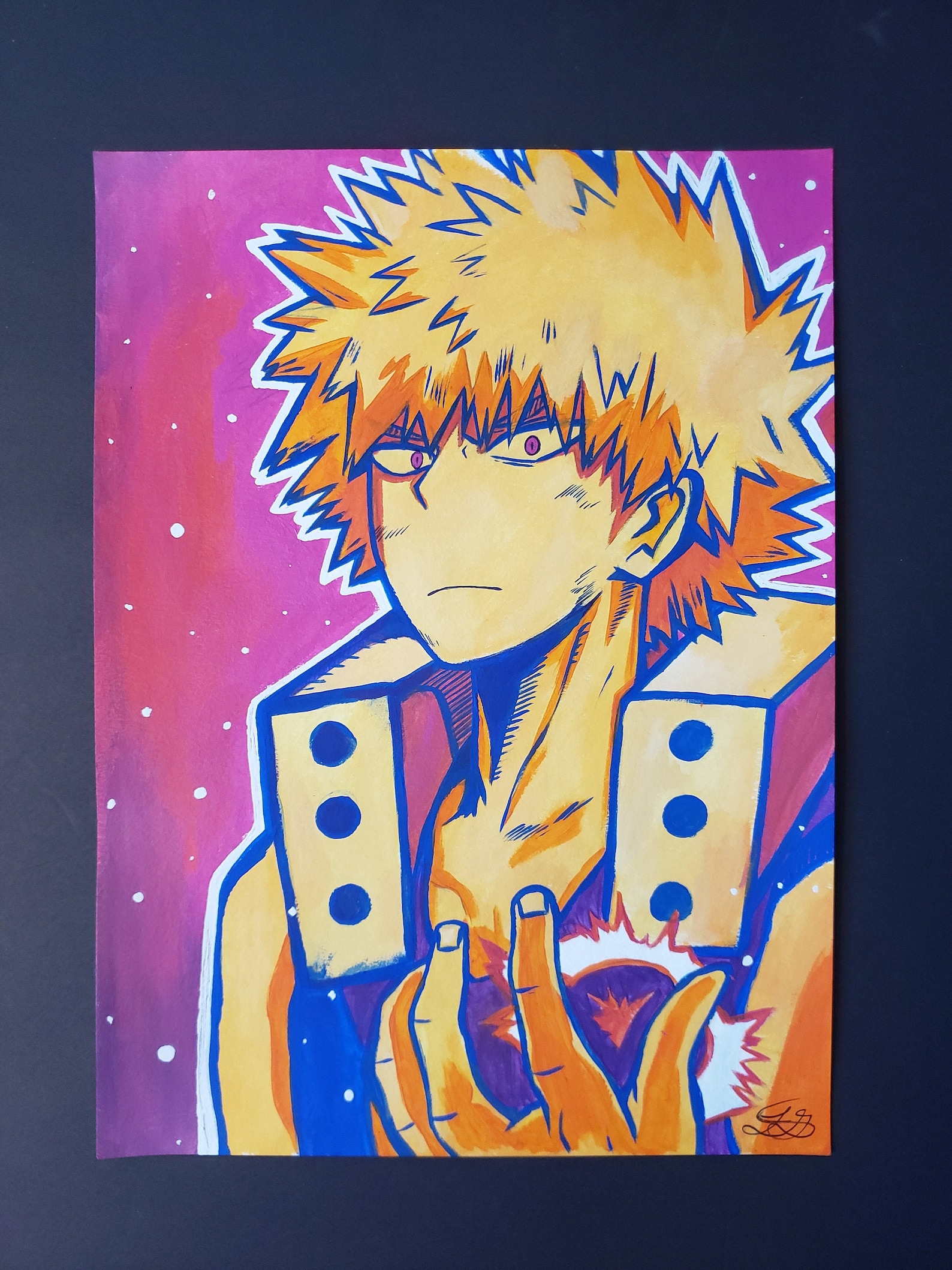 Bakugou Katsuki Handmade Painting Etsy