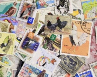 50 Random Bird Stamps