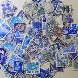 Little BLUE Stamps Unused Vintage Postage Stamps Enough to Mail 5 Letters  66c Rate Small Sized Blue Stamps for Mailing, Blue Letters 