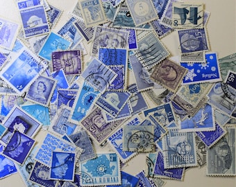 50 Random Blue Stamps