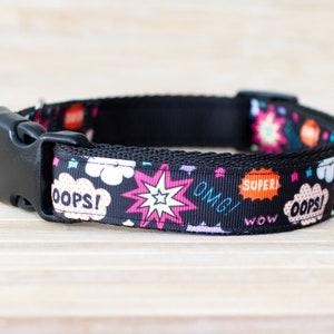 Comic Book Super Hero Handmade Dog Collar Small, Medium, Large size