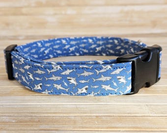 Sharks Dog Collar, puppy collar, gift