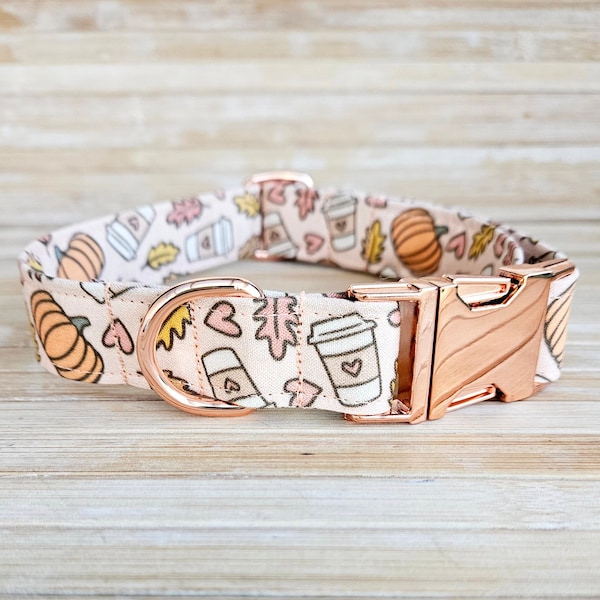 Pumpkin Spice Dog Collar - Rose Gold Buckle