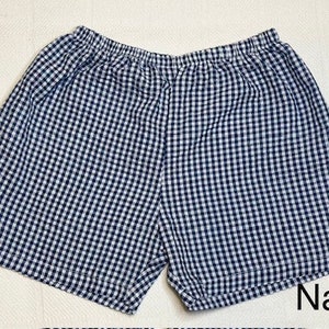 Short en vichy pour enfants Short en crépon Short pour garçon Tout-petit Vêtements pour enfants 12M, 18M, 2T 3T, 4T, 5T et 6T Expédition rapide image 4