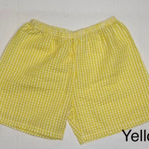 Short en vichy pour enfants Short en crépon Short pour garçon Tout-petit Vêtements pour enfants 12M, 18M, 2T 3T, 4T, 5T et 6T Expédition rapide image 5