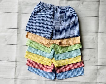 Children's Gingham shorts | Seersucker shorts | Shorts for boys | Toddler | Clothing for kids | 12M, 18M, 2T 3T, 4T, 5T, & 6T| Fast shipping