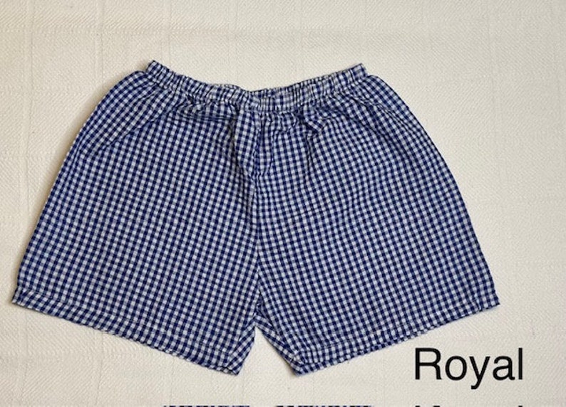 Short en vichy pour enfants Short en crépon Short pour garçon Tout-petit Vêtements pour enfants 12M, 18M, 2T 3T, 4T, 5T et 6T Expédition rapide image 2