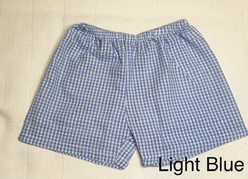 Short en vichy pour enfants Short en crépon Short pour garçon Tout-petit Vêtements pour enfants 12M, 18M, 2T 3T, 4T, 5T et 6T Expédition rapide image 8