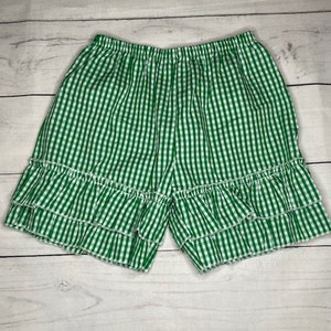 Girls Green Gingham Shorts