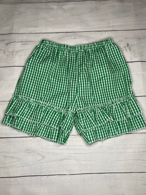 Green hotsell gingham shorts
