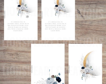 Planner dashboard set | Light Winter Moon | multiple sizes | printables