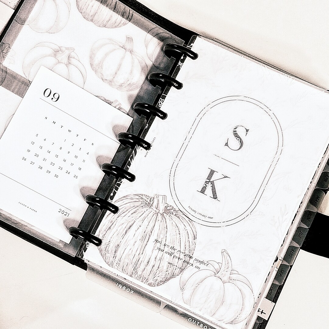 2 Pumpkin Planner Dashboards | Multiple Sizes Available | Digital ...