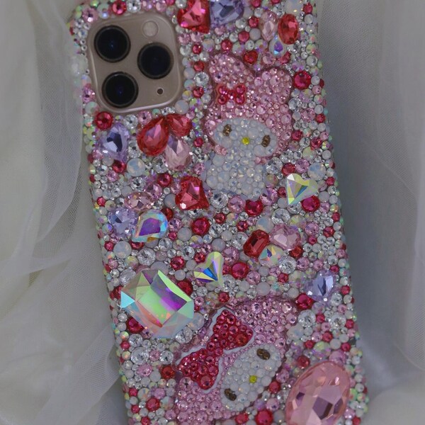 Luxus Sparkle Pink Strass Handyhüllen Bling Sparkling für iPhone 11/12/13/14/15 iPhone 14 Pro Max Hülle Einzigartiges Design 3D Glitter