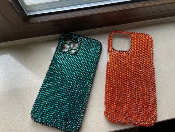 Custodia Per Telefono Jet Hematite Bling, Cover Posteriore Nera Con Strass Realizzata A Mano Con Cristalli Swarovski Per IPhone 17 16 15 Pro Max Air Plus Mini 14 13 12 - Italia - Foto 4