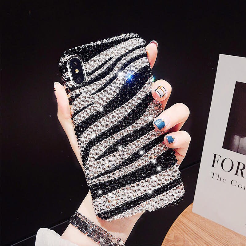 Stripe Rhinestone Phone Cases Unique Handcraft Crystal Phone Etsy