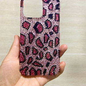 Custodie per telefono Bling Out con strass e motivo di design, realizzate su cover per telefono rigide/morbide, adatte a tutti i modelli di telefono, leopardate/zebre glitterate
