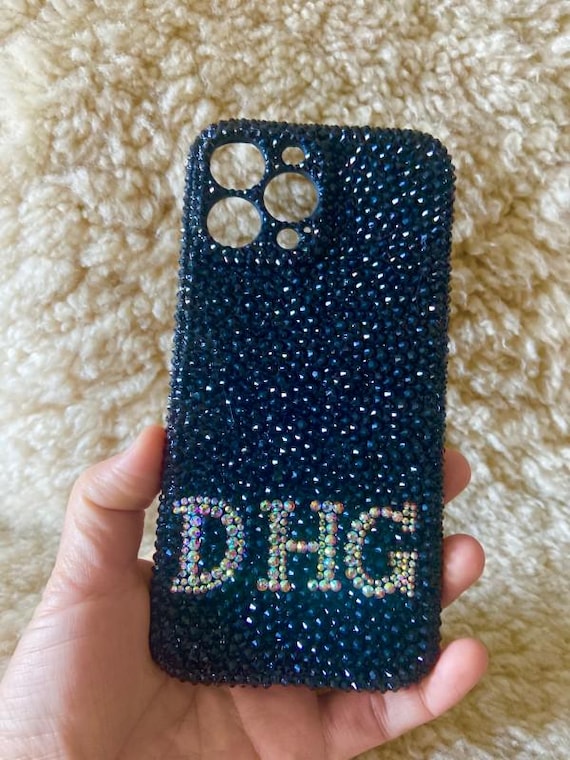 Monogram Glitter Rhinestone Phone Case, Custom Name - Etsy