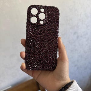 Luxury Purple Crystal diamond iPhone Case Sparkle Phone Case Handcarft Bling Out Phone Accessories Back Covers Custom Gifts