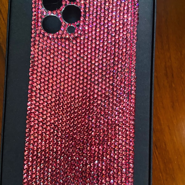 Hot Pink Swarov crystal ski Bling Out Phone Cases Full sides Protect Back Cover Rhinestone Crystal Custom fit many mobile model Unique Case