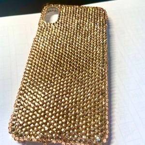 Champagne Swarov Stone  ski element Bling Sparkling Phone Cases Full sides Protect Back Cover Rhinestone Crystal Custom Cute Cell Phone Case