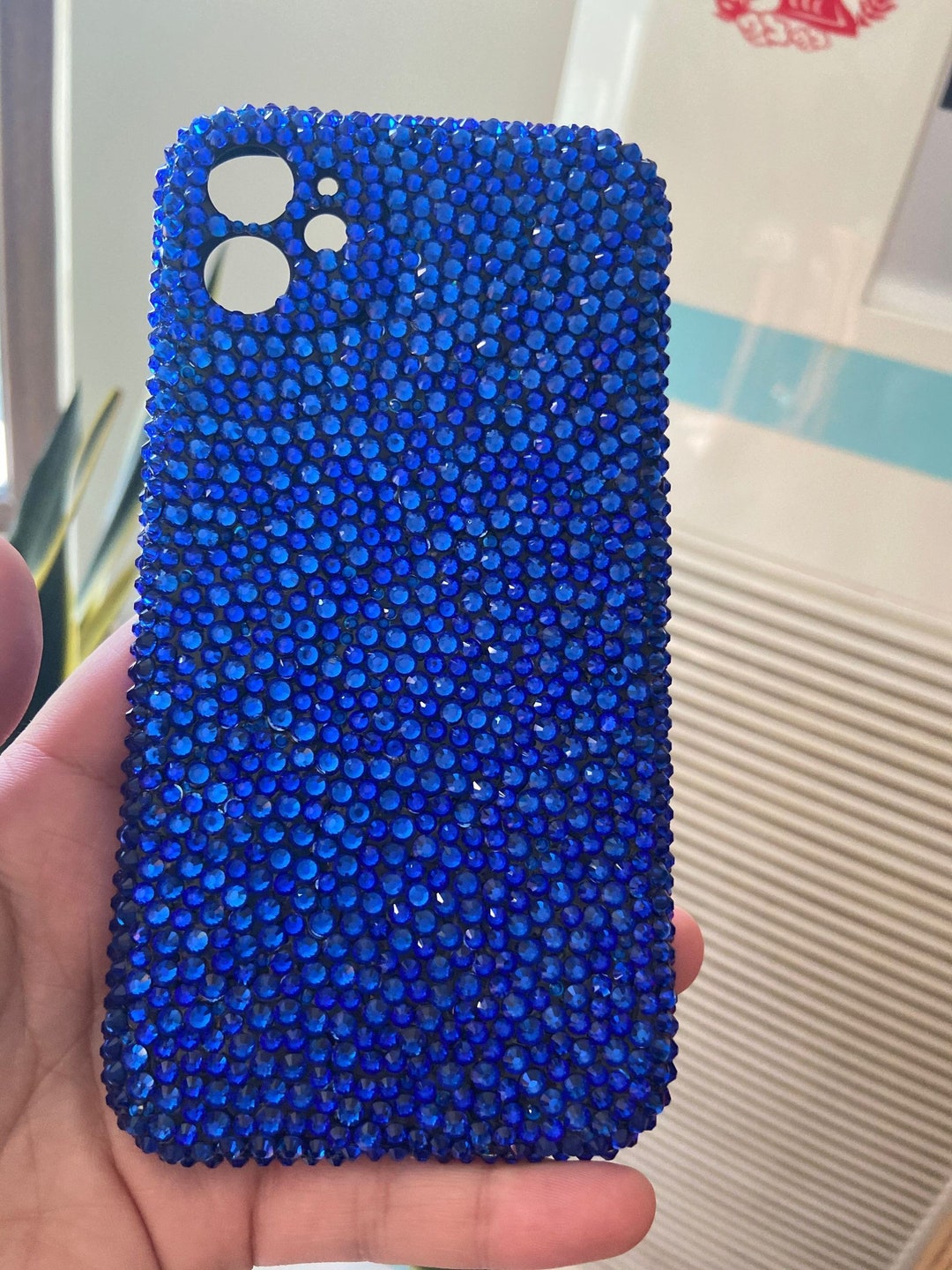 ★ピュアな煌めき【SWAROVSKI】High Smart Phone Case BLUE High smartphone case, Color gradient, iPhone® 14 Pro, Blue