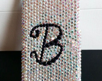 Handmade Rhinestone Initial Phone Case, Bling Sparkle Cover