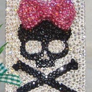 Cute Phone Case Skull Bow Sparkly Crystal Diamond Rhineston Hard/Soft Back Cover Customize Phone Case Back Covers