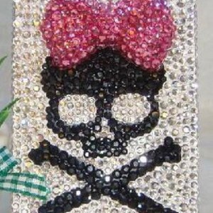 Cute Phone Case Skull Bow Sparkly Crystal Diamond Rhineston Hard/Soft Back Cover Customize Phone Case Back Covers